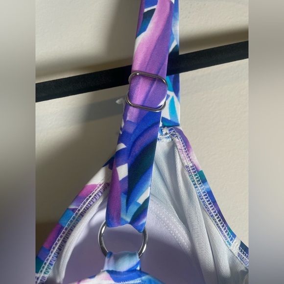 Swim Solutions DANCING PALM Tummy-Control Faux-Tankini One-Piece Swimsuit 10 - Picture 6 of 10